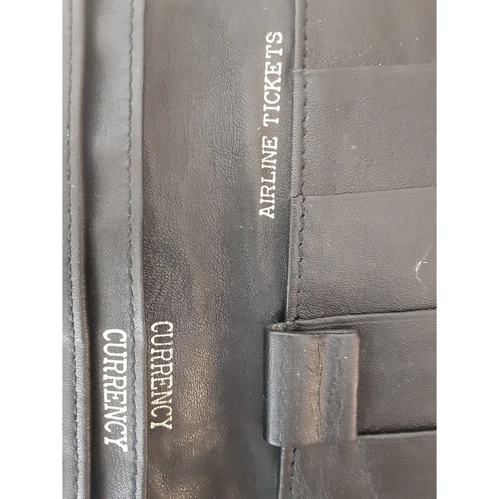 USA‎ Long Lthr P-port Blk Wallet holds P-port,scheds,cr cds,note paper,Pen etc.